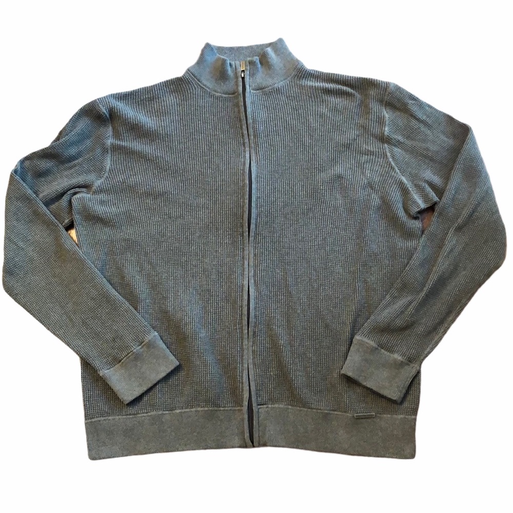 Michael Kors Gray Knit Zip Up Sweater XL
